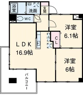 カルム竹林【401号室】の間取り