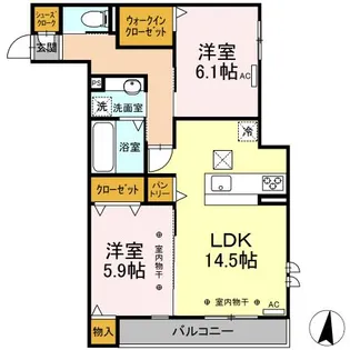 グランロシェ小森【1階】の間取り