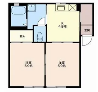 プランドールソシアA【102号室】の間取り