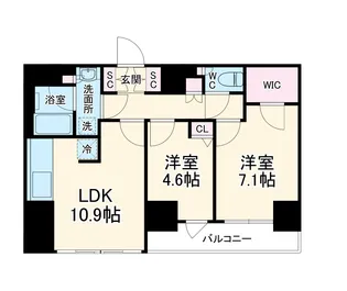 ワンルーフレジデンス板橋大山【1202号室】の間取り