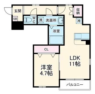 カルムセゾン【3階】の間取り