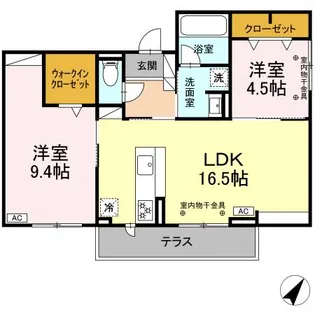 CasaMonte【102号室】の間取り