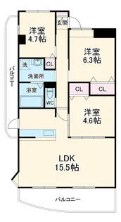 SANTEN【301号室】の間取り