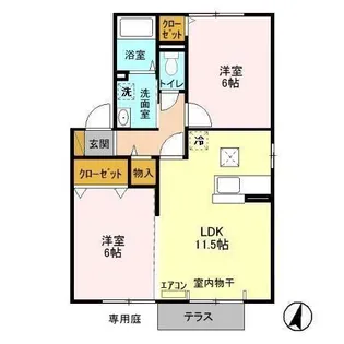 キャトルセゾン C【1階】の間取り