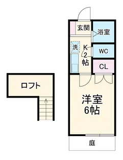 ウイングコート羽根井【102号室】の間取り