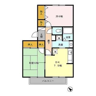 エーデルハイム DEF【F203号室】の間取り