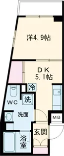 ジーベック馬込【305号室】の間取り