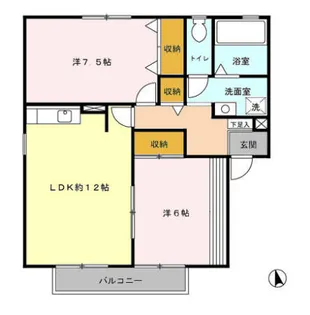 ハイカムール東台 B【2階】の間取り