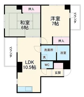 サン・アド・テシガワラ(住居)【4C号室】の間取り