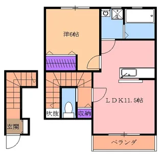 レジデンスアルタⅢ【2階】の間取り