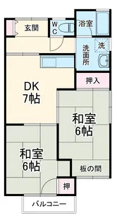 第一ハイツ成田【2階】の間取り