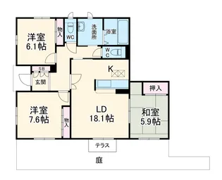 シャーメゾンK【1階】の間取り