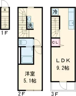 マーレ東武練馬【202号室】の間取り