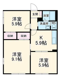 サンライズ宮前A【101号室】の間取り