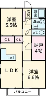 グレイスグリーン高畑【2階】の間取り