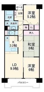 ラ・キャッスル21植田Ⅱ【3階】の間取り