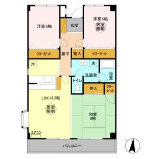 サンクレール【305号室】の間取り