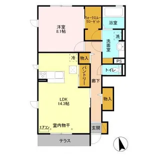 サニーウェル B【1階】の間取り