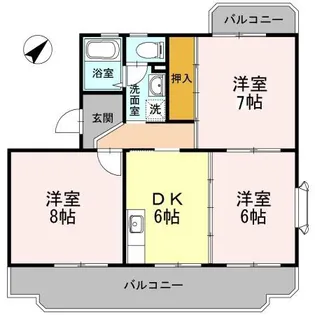 ラ・リヴィエールⅢ【2階】の間取り