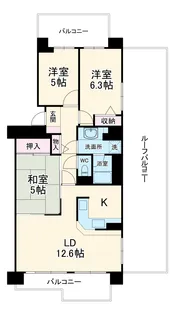 サンパセオ新柏 E号棟【8階】の間取り