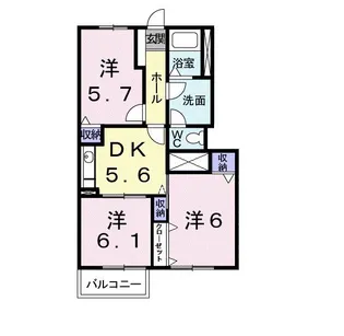 ラルジュⅡ【1階】の間取り