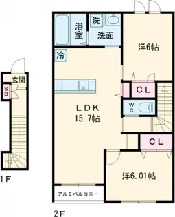 グランシャリオ【2階】の間取り
