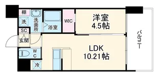 プレジオ大正【10階】の間取り