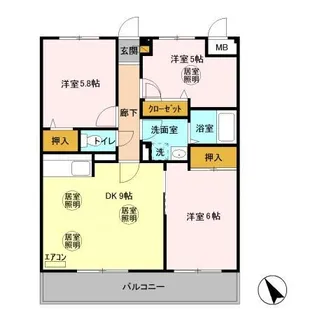 ローズ・ウッド【1階】の間取り