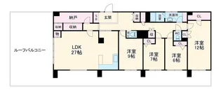 小川町マンション【1102号室】の間取り