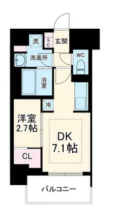 アーバネックス新町Ⅱ【7階】の間取り