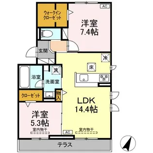セレーノ【1階】の間取り