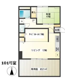 コーポ・ケン【1階】の間取り