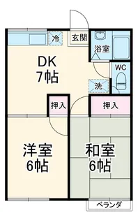 ファミーユ越谷B棟【1階】の間取り