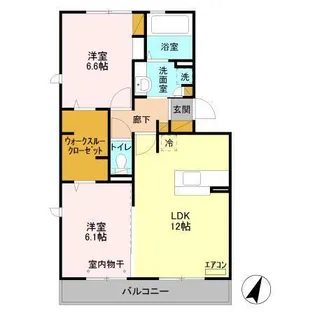 グランドゥール 高柳 C【2階】の間取り