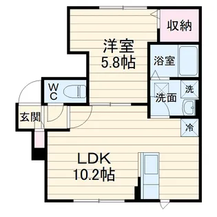 Raum Komfort【102号室】の間取り