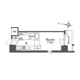 TLRレジデンス本町WEST【6階】の間取り