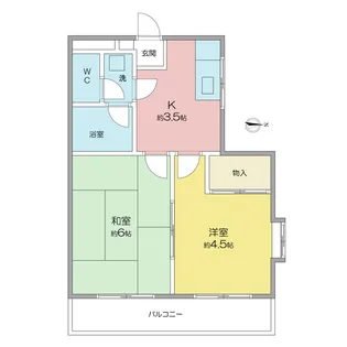 セント・ウィング白鳥【4階】の間取り