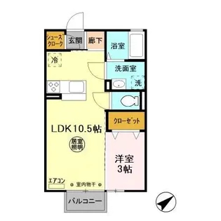 ミルメゾン A【201号室】の間取り