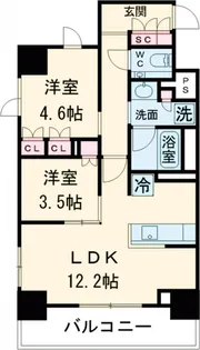 ONE ROOF RESIDENCE NISHINIPPORI【4階】の間取り