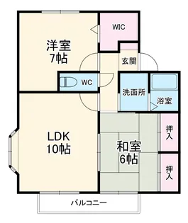 エーデルハイムB【1階】の間取り