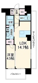 ロイヤルパークスERささしま EAST【6階】の間取り
