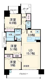 モアグレース岐阜加納【12階】の間取り