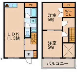 エクセルウィーン塚本【1階】の間取り