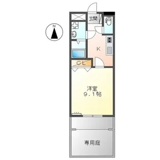 グリーンティー泉【1階】の間取り