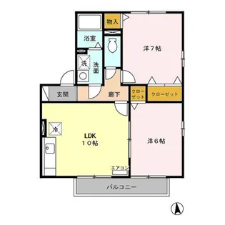 クリークガーデン F【1階】の間取り