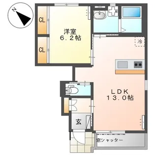 パディハウス B【1階】の間取り