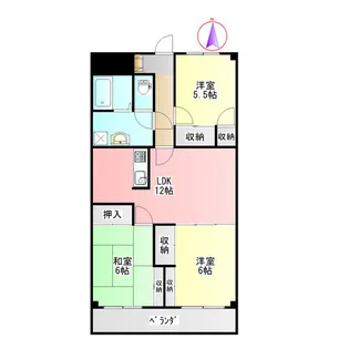 グランツ杉山Ⅰ【4階】の間取り