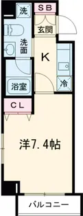 ミリアレジデンス長原【5階】の間取り