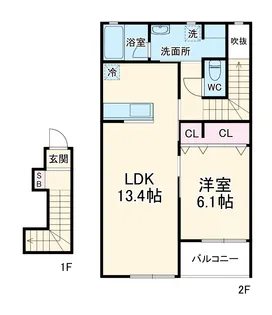 エゲリア志賀本通【203号室】の間取り