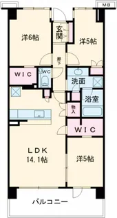 プレイスコート喜多見【3階】の間取り